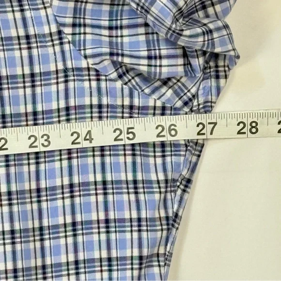 Ralph Lauren Luxury Oxford Men's XL White & Blue Checkered Plaid Shirt Excellent - Picture 5 of 8